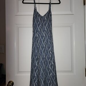 Gray and Silver Spaghetti Strap Maxi Dress